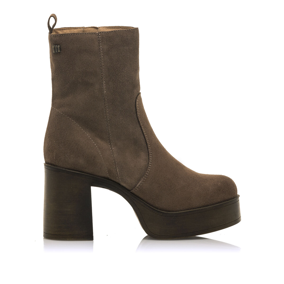 MTNG LEATHER BROWN ANKLE BOOTS